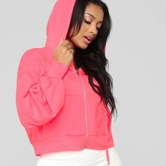Fashion Nova Pink Hoodie Jacket - Picture 1 of 6